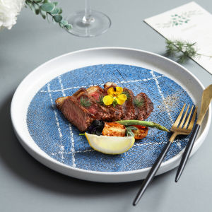 Nordic Style Creative Steak Plate Dinnerware Breakfast Home Use Kitchen Restaurant Display Plate High End Ceramic Plain Color