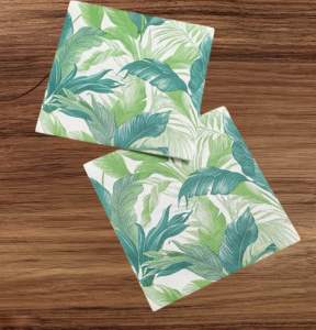 Party Dinner Napkin Serviette Disposable Paper Tissue Decoupage - Colour Floral Green Leaves Leaf Plant Print [NSP084]