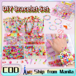 530-1200pcs Beads Set DIY Handmade String Beads Set Kits Toy Diy Jewelry Necklace Bracelet Materials Set For Kids Girls