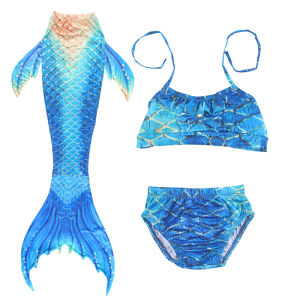 Kids Mermaid Tail for Girls Swimsuit Children The Little Mermaid Costume Beach Bikini Bathing Suit for Swimming No Flippers