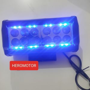 lampu tembak led 12 mata plus lampu biru / lampu sorot 12 led plus nyala biru universal motor mobil
