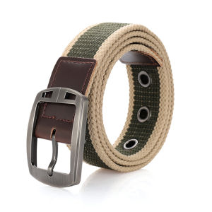 Mens and womens belt needle buckle canvas belt casual cargo belt Korean version of the tide male student youth outdoor belt