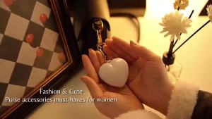 Heart LED Keychain Mini Lamp Portable Pocket Night Light for Women Purse Handbag Backpack Romantic Decor Gift