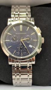 Đồng hồ nam Burberry Swiss Quartz  6 kim 1 lịch dây thép không gỉ