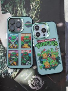 เคสโทรศัพท์แบบมีแม่เหล็ก Attraction Ninja Turtle Cartoon Frosted Anti-fall สำหรับ iPhone 16 pro Max 15 14 13 12 Hard Shell ป้องกันการตกหล่น