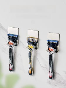 Manual Shaving Razor Wall Mounted Storage Rack Bathroom Toilet Hanging Holder No Drilling Required Razor Organizer