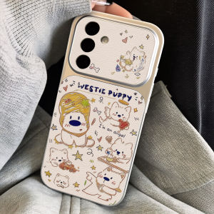 Cute Cartoon Dog Phone Case For Samsung A56 A57 5g A16 A17 A37 A27 A55 A36 S23 S24 S25 S26 Ultra Plus FE Lanyard and Stand Cover