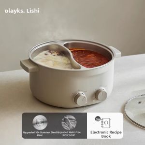 Olayks | Non-stick Bifurcated Control Multifunctional Electric Hot Pot 6L