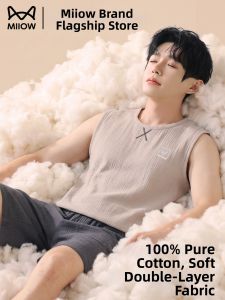 MiiOW | Double-layered Cotton Mens Sleeveless Tank Sleepwear Set