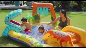 INTEX 57444 Dinosaur Game Center Entertainment Pool Game Pool Dinosaur Pool Childrens Toy Swimming Pool 249x191x109CM