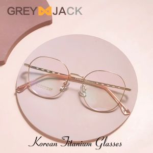 Grey Jack Kacamata Antiradiasi Blueray Komputer Model Bulat Oval Bahan Titanium Fashion Pria dan Wanita Bisa Minus 8115