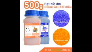 Lọ 500g hạt hút ẩm Silica Gel đổi màu hút ẩm nhanh có thể tái sử dụng nhiều lần