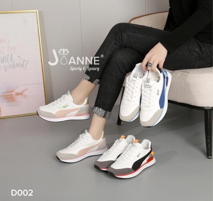 SEPATU WANITA SPORTY JOANNE D002 SNEAKERS SHOES BRAND IMPORT HIGH