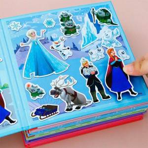 Elsa Princess Frozen Magnetic Quiet Book New Girl Cartoon Stickers Children Toys Magnetic Absorption Sticker Quiet Playtime Fun