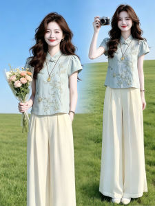 YOUFAN | Retro Chinese Style Slim Fit Short Sleeve Shirt