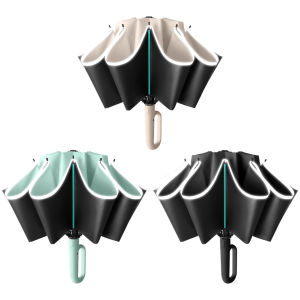 【Flagship】Fully Automatic Travel Umbrella Windproof Reverse Folding Umbrella Hangable Small Portable Umbrella for Sun Or Rain Days