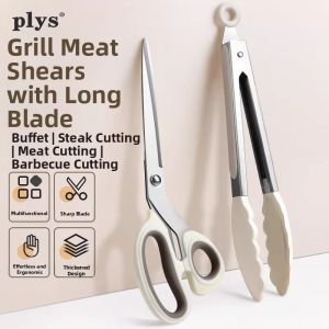 JIANGXIAOCHU | Stainless Steel BBQ Kitchen Scissors with Clamp Set