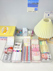 กล่องเก็บของแบบแยกชั้นใสสำหรับจัดระเบียบของขวัญสำหรับโต๊ะทำงาน กล่องเก็บของสำหรับห้องเรียน กล่องเก็บของสำหรับจัดระเบียบอุปกรณ์สำนักงาน