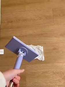 Automatic Cloth Changing Mini Mop Hands-Free Mini Mop Compatible with Face Towels Push-Pull Handle Design Mop Wet Dry Mops