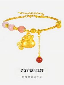 Original Design S925 Silver Bracelet with Broken Silver And Agate for Women Unique Chinese Style Christmas Fashion Jewelry