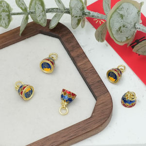 14K Copper Plated Gold Enameled Pendant Drop Oil Run Ring DIY Bracelet Necklace Jewelry Accessories Color Retention Earring