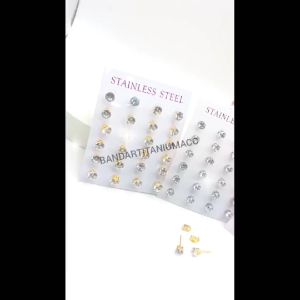 ANTING TITANIUM MODEL NAGITA TUSUK PERMATA SATU ANTI LUNTUR & ANTI KARAT (COD)
