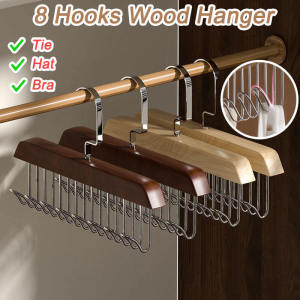 Wood Hanger 8 Hook Multipurpose Bra Hanger Hanger Baju Clothes Hanger Tie Belt Camisole Underwear Hanger 衣架