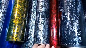 【MONQIQI】FORGED RED CARBON STICKER CAR / MC WRAP COD (30*150)