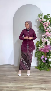 Kebaya Encim Mix Payet Brukat Rok Plisket: Kebaya Wisuda & Pesta Kondangan