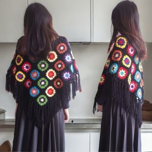 10/12pcs Random Color Random Style Handmade Crochet Flower Squares - Bright Mixed Colors Exquisite Patterns