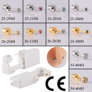 1PC Safety Ear Piercing Unit Sterilized Bezel Crystal Earrring Bullet Buckle Studs No Sharp Body Piercing Jewelry Suitable Baby