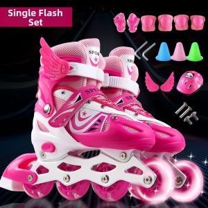 MLZH | Adjustable Skating Shoes for Beginners Flash PVC