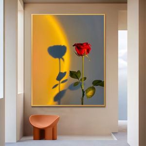 Modern Simple Romantic Rose Flower Living Room Bedroom Decorative Painting Restaurant Wall Picture Luxury Artistic Bed Head Hanging Picture Display Picture