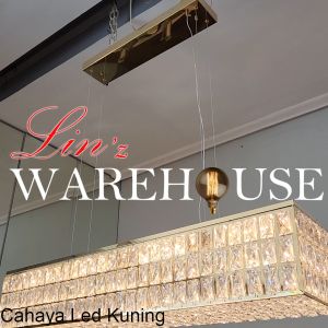 Lampu Gantung kristal CRYSTAL RECTANGLE 3 COLOUR LED pendant light