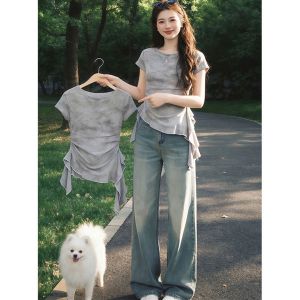 V.C.I | Irregular Beautiful Fit Ruffle Trimmed T-shirt