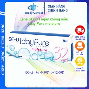 Kính áp tròng SEED 1 ngày 1 day Pure moisture không màu độ cận từ -0.5 đến -12 (32 lens) - Buddy Central