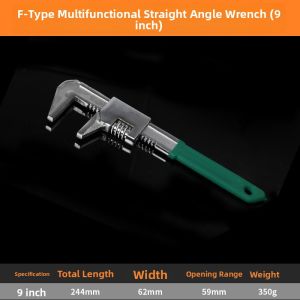 MUJUEAO | Multipurpose Adjustable Wrench with Large Opening and Right Angle