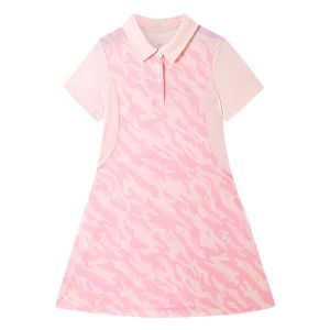 Annil Kids Sporty Ice Sensation Short Sleeve Dress Elastic Sun Protection A-Line Skirt Childrens Clothing Summer New Arrival