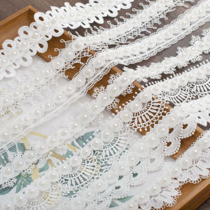 Three-Dimensional Mesh Circle Snails Pearl Water Soluble Lace Handmade Beaded Lolita Clothing Fabric Decorative Lace