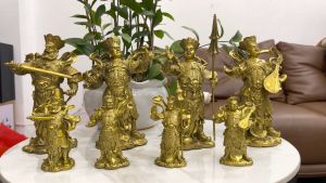 Bộ Tượng Tứ Đại Thiên Vương Bằng Đồng Cao 12cm Nặng 1.5kg/bộ (4 Tượng/Bộ)