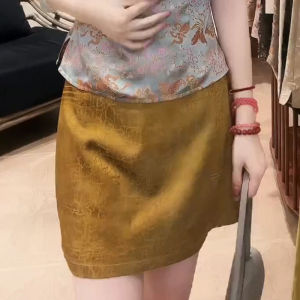 Shalldoer | New Chinese Style Floral Embroidery Short Sleeve Polo Shirt And Mini Skirt Two-Piece Set For Women Summer Season Elegant Fashion