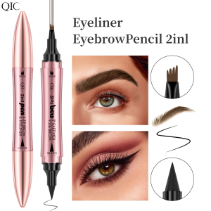 Long Lasting Waterproof Eyebrow Pen Double Ended 4 Fork Tip Eyeliner Pencil Sweatproof Nonsmudge Fast Dry