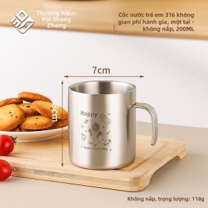 PINSHANGZUO | Cốc Uống Bé Gái Inox Đẹp