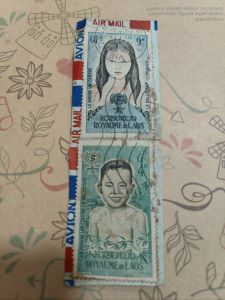 100% Authentic Vintage Rare 1959 Loas Stamps x 2 Portrait of a Young Girl Anti-Malaria Campaign Used conditions as shown in pictures *Stamps pictures taken from album not AI pictures *Catalogue #Loas #02