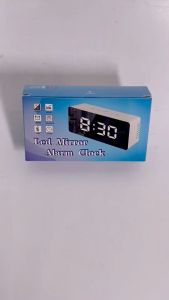 Jam Meja Alarm LED Mirror Clock Digital E-2020 LED White Light