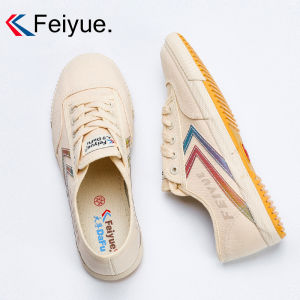 Feiyue 2025 Autumn New Womens Gradient Color Sporty Casual Canvas Shoes Student Flat Heel round Toe Rubber Outsole