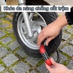 Khóa xe đạp thể thao khóa dây mật mã 5 chữ số lõi thép cao cấp chống cắt chống trộm