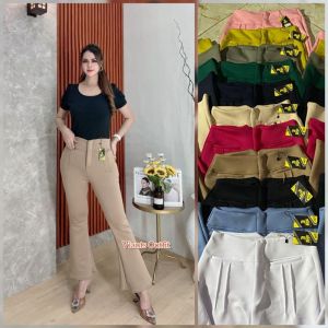 Celana cutbray saku paspol / celana wanita model cutbray scuba saku kanan dan kiri