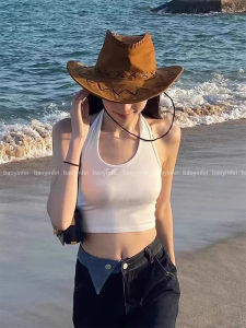 Mũ Rơm Kiểu Mỹ Cổ Điển Mùa Hè Chống Nắng Che Nắng Cho Nữ Mũ Leo Núi Du Lịch Phong Cách Dân Tộc Mũ Rơm Kiểu Tây Ban Nha