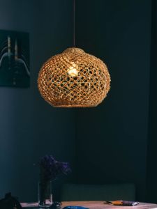 SANGEJIANGREN | Creative Japanese Rotating Stair Style Rattan Pendant Light